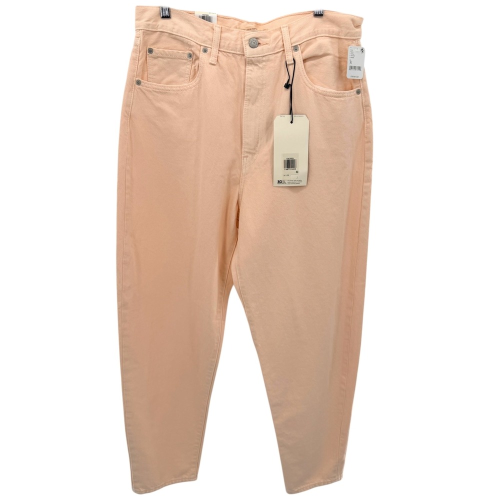 Levis Premium High Loose Taper Jeans Peach Apricot Free People Barrel Relaxed 31